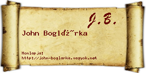John Boglárka névjegykártya