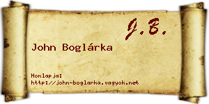 John Boglárka névjegykártya